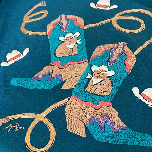 Vintage 90’s Lyn’ee  Pressed Western Design Shirt Made in USA Size One Size - Picture 2 of 9